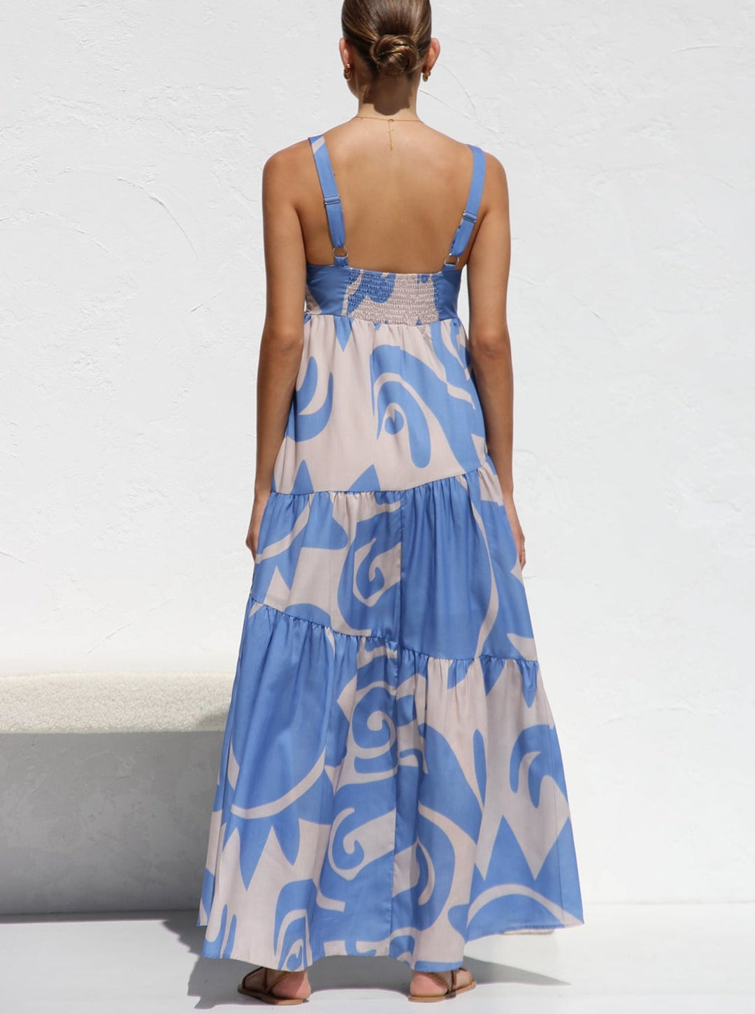 Luchtige maxi-jurk in pastel tinten