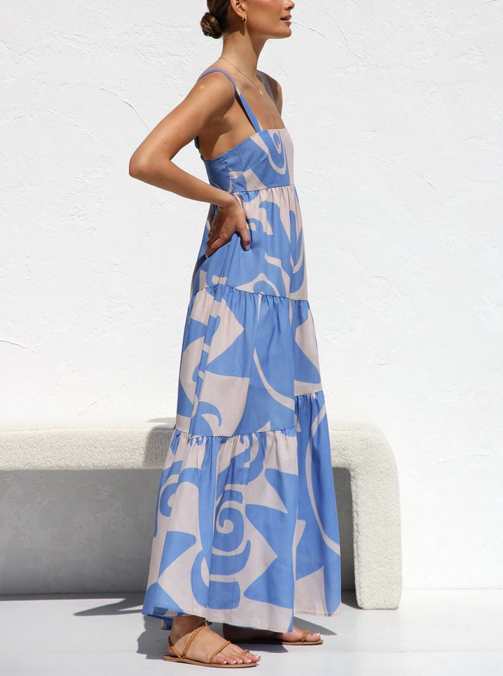 Luchtige maxi-jurk in pastel tinten