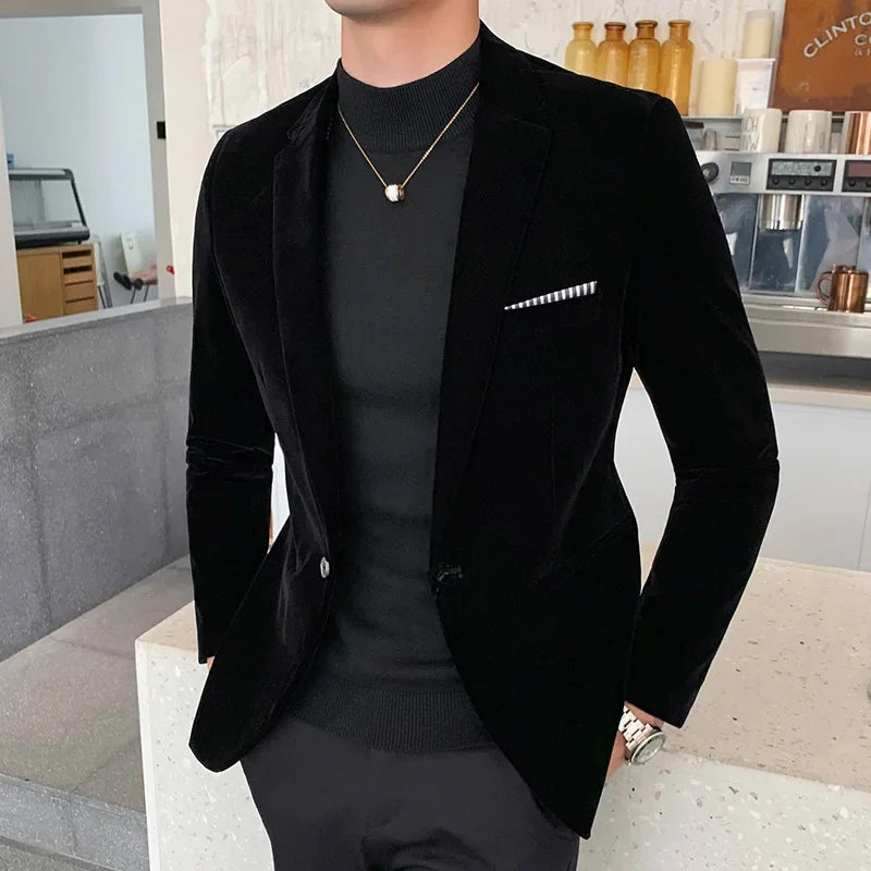 Luxe fluwelen blazer voor heren