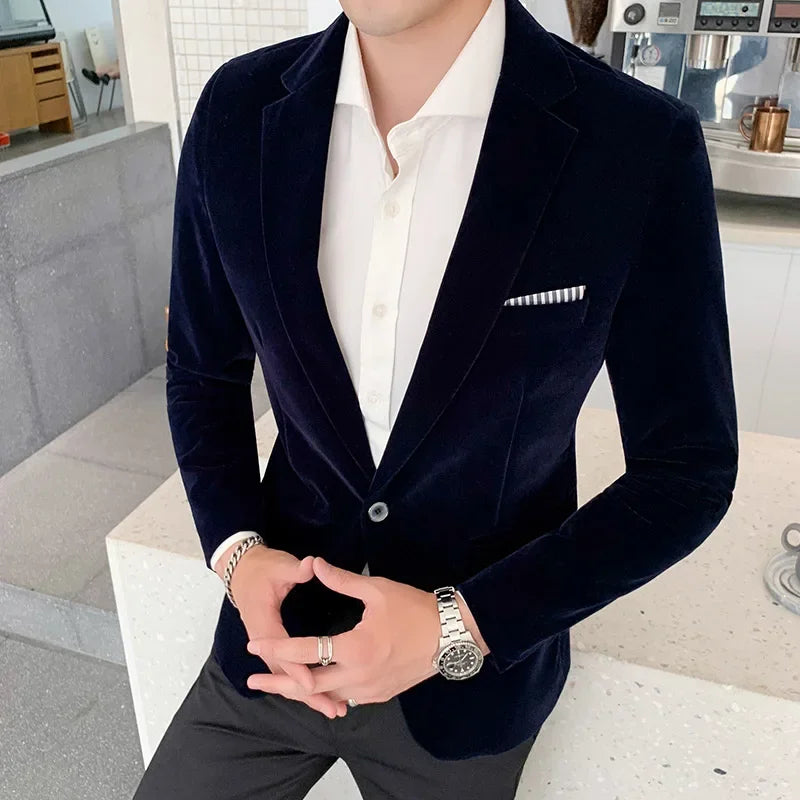 Luxe fluwelen blazer voor heren
