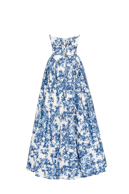 RIVA | STRAPLESS JURK MET BLOEMEN