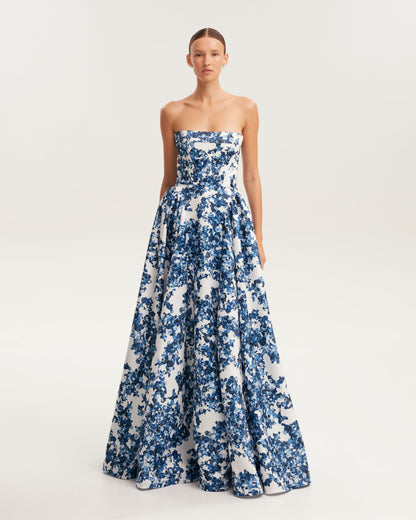 RIVA | STRAPLESS JURK MET BLOEMEN