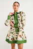 Mini Jurk met Bloemenprint en Groene