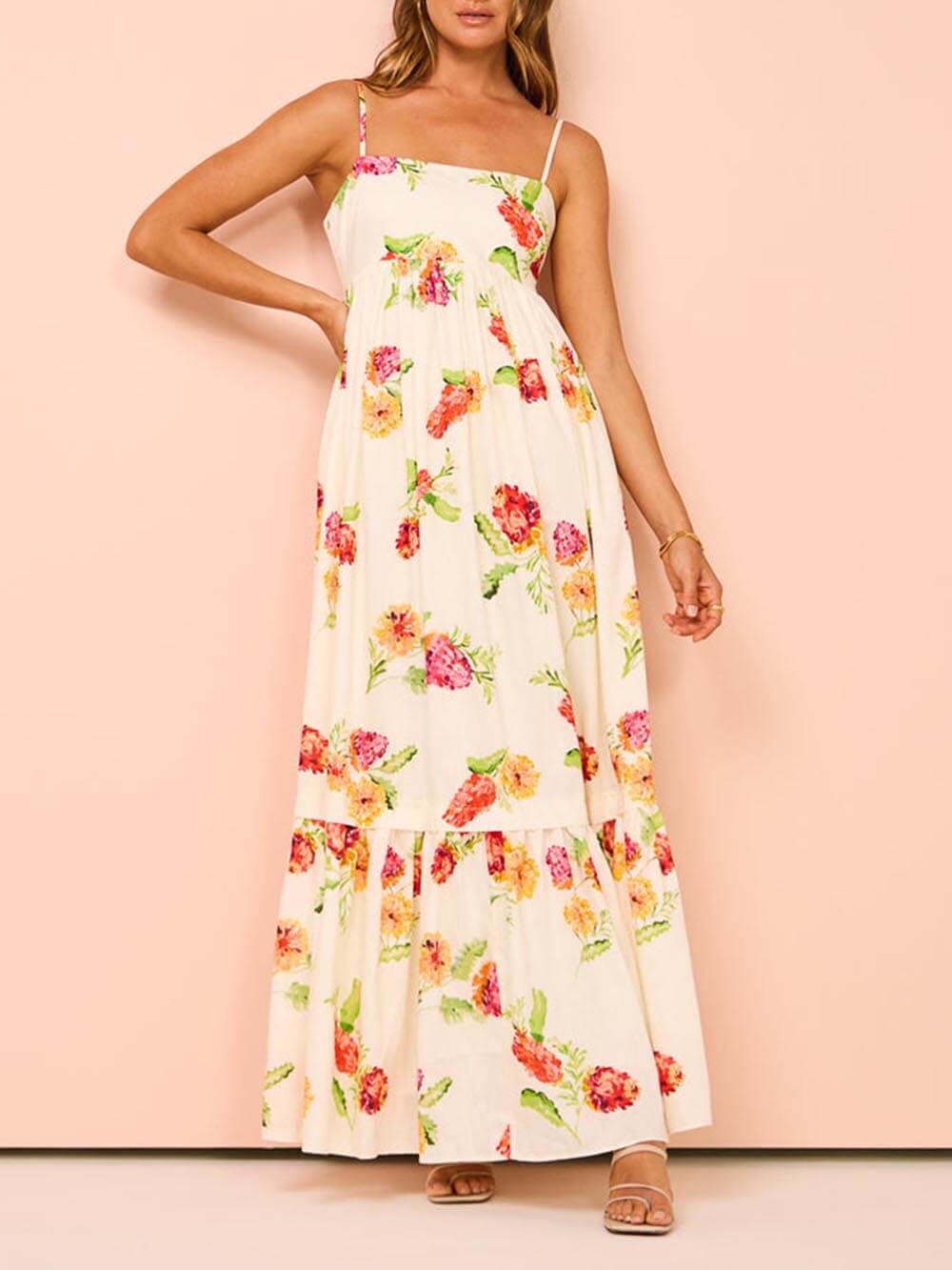 Maxi jurk met wildbloemen print