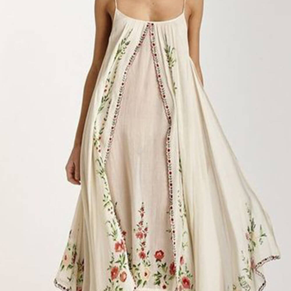 Maxi-jurk met bloemenprint en gelaagde voile