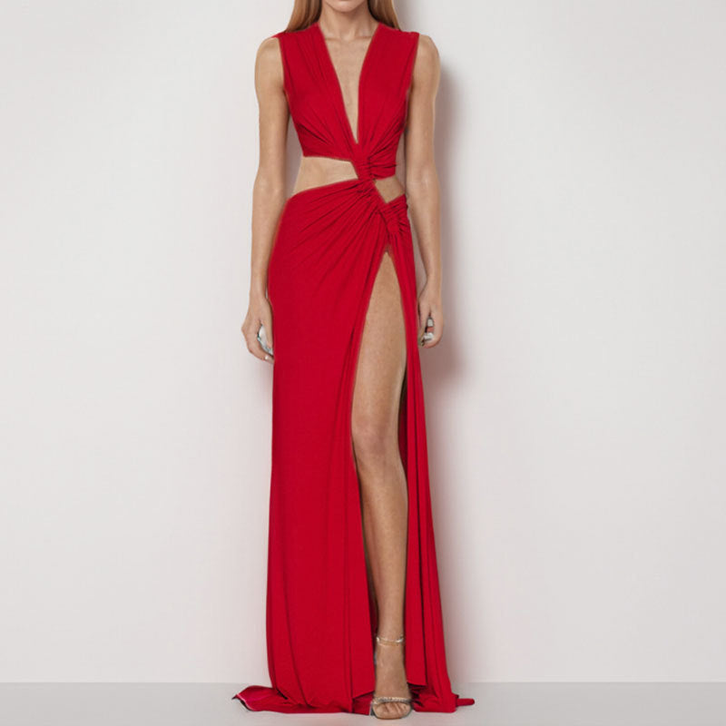 Maxi-jurk met drapering