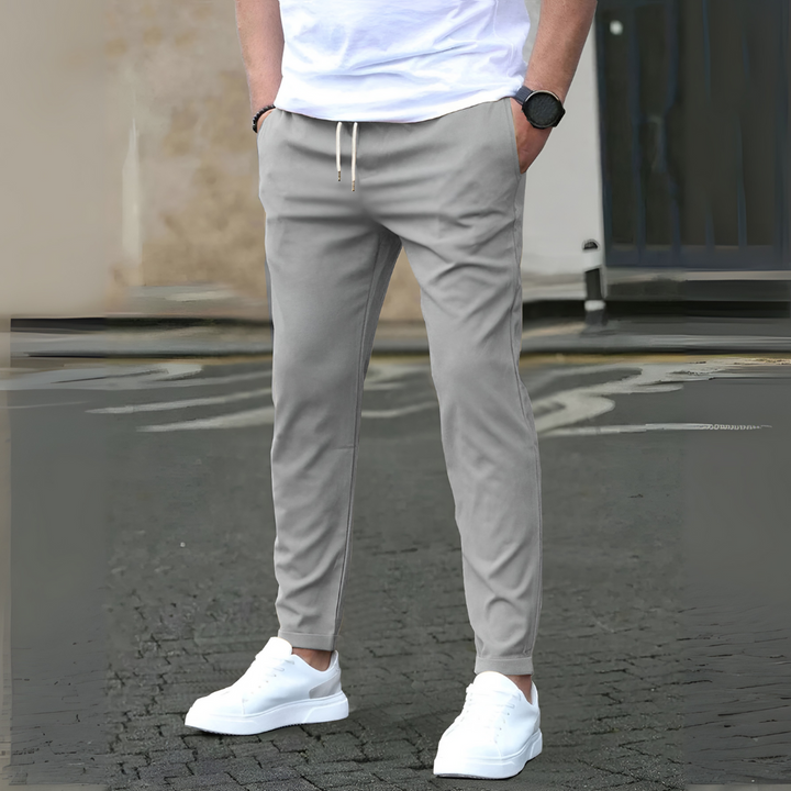 Slim fit broek met trekkoord voor heren