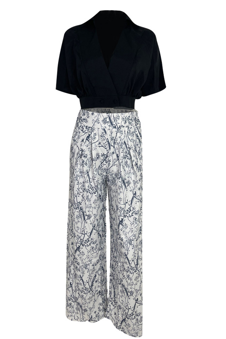 Moderne elegante set voor dames, tweedelig en zwierig