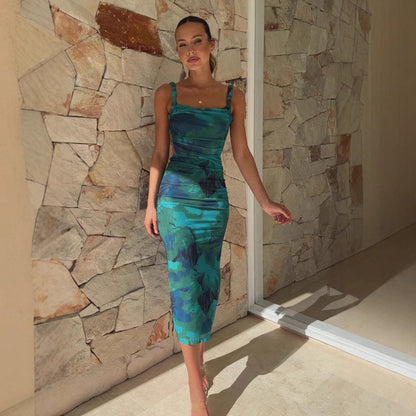 Mouwloze Bodycon Midi Jurk