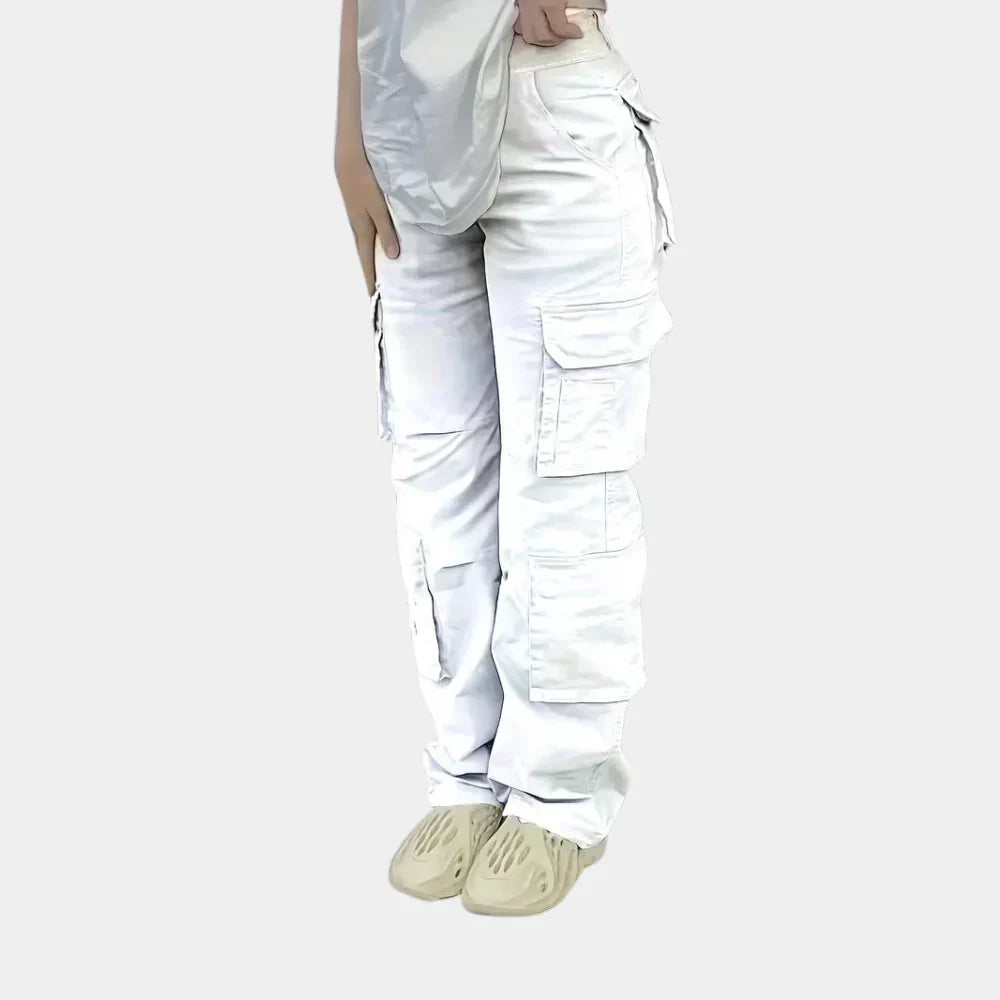 Dames cargobroek met hoge taille