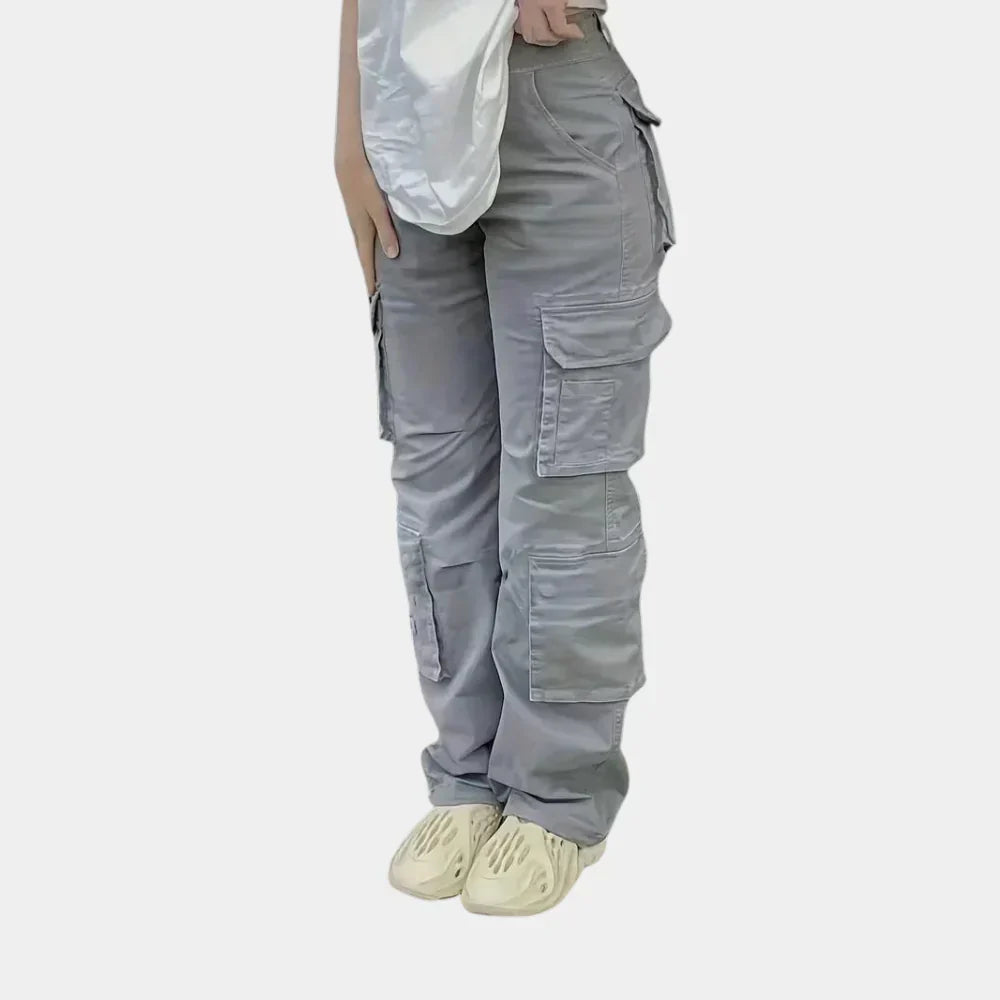 Dames cargobroek met hoge taille