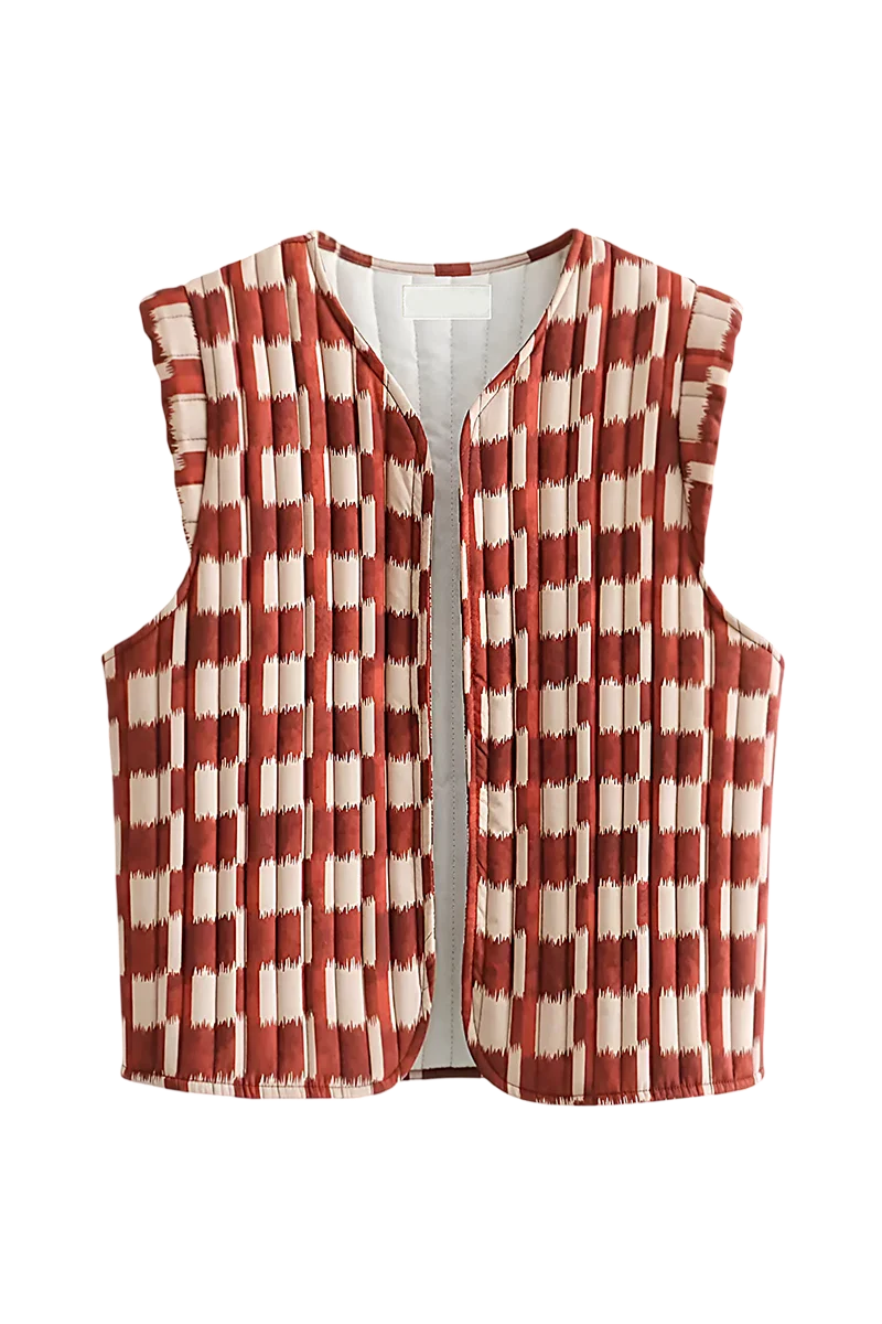 Mouwloos Gilet met Geometrische Print