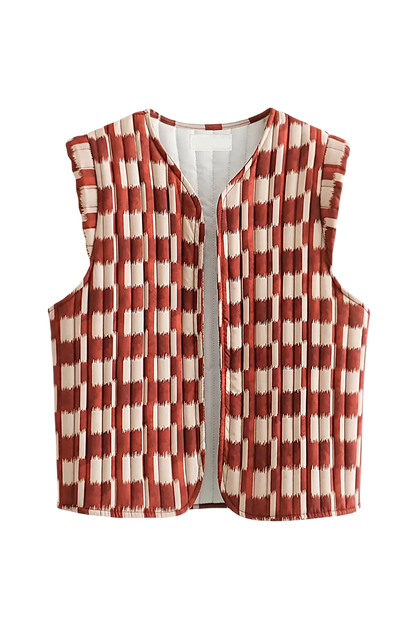 Mouwloos Gilet met Geometrische Print