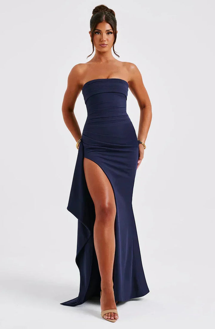 Off-shoulder gedraaide maxi-jurk voor dames
