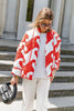 Oversized Lange Mouw Geometrisch Gewatteerd Jack