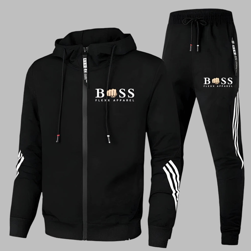 Heren Sportset - Ademend Polyester Trainingspak, Comfortabele Pasvorm-4