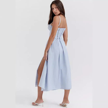 Romantische Gebloemde Midi Jurk met Split