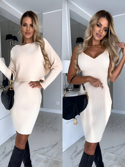 Kourtney - Ribgebreide Bodycon Set