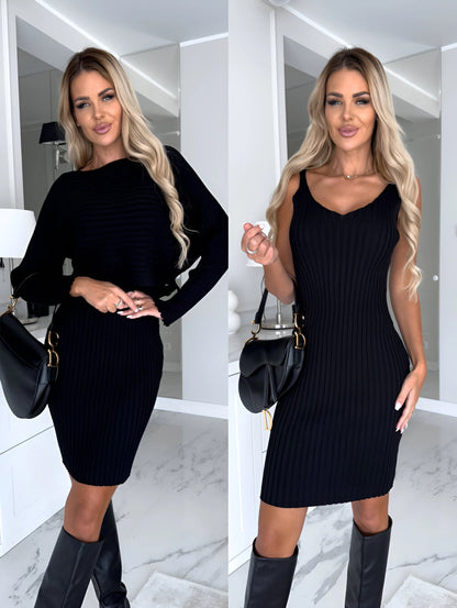 Kourtney - Ribgebreide Bodycon Set