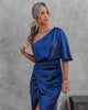 Asymmetrische off-shoulder jurk