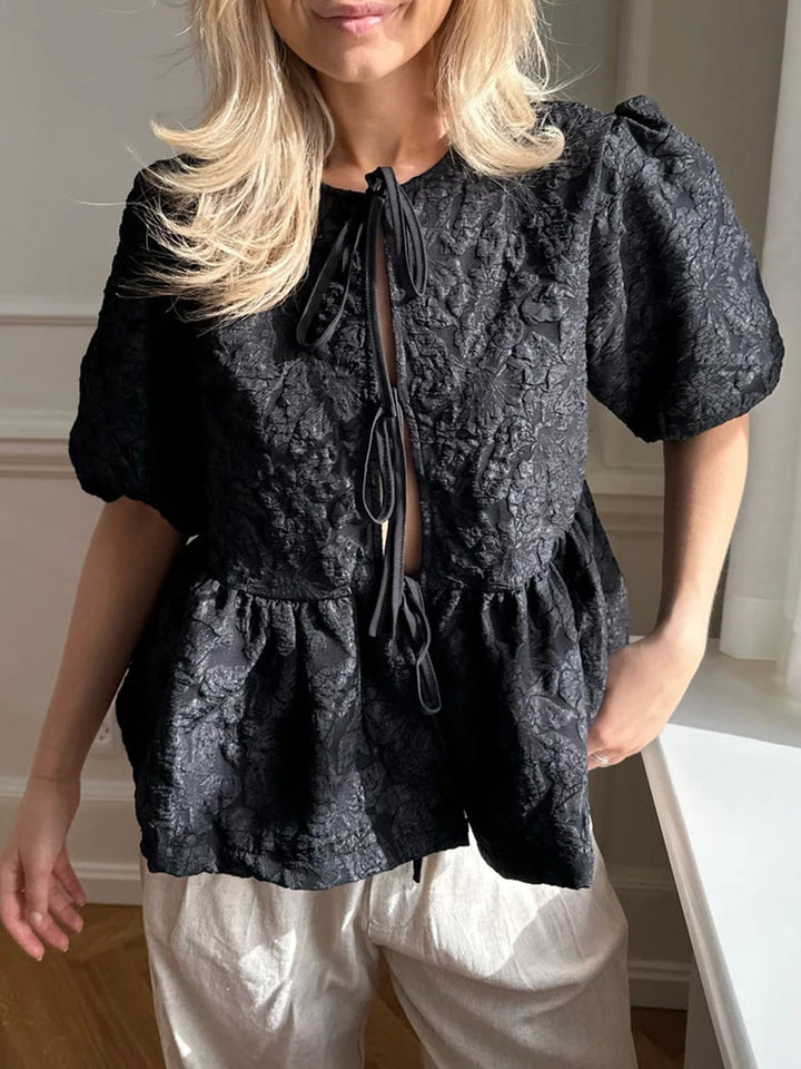 Romantische Blouse met Striksluiting