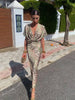 Elegante Bedrukte Jurk Met V-hals