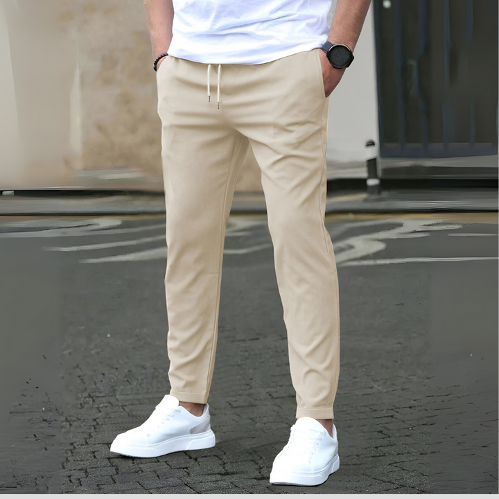 Slim fit broek met trekkoord voor heren
