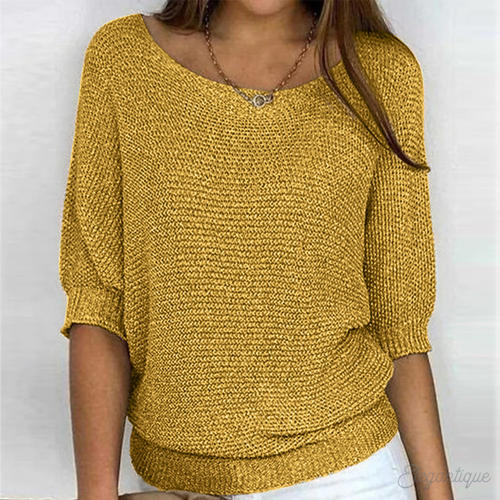 Stevige casual oversized trui voor dames. Gezellige eenvoud voor een moeiteloze alledaagse stijl.