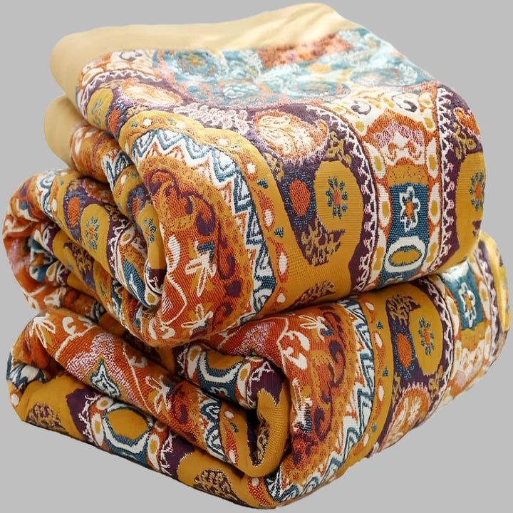 Sunrise Boho omkeerbare deken – artistieke warmte met dubbelzijdig ontwerp