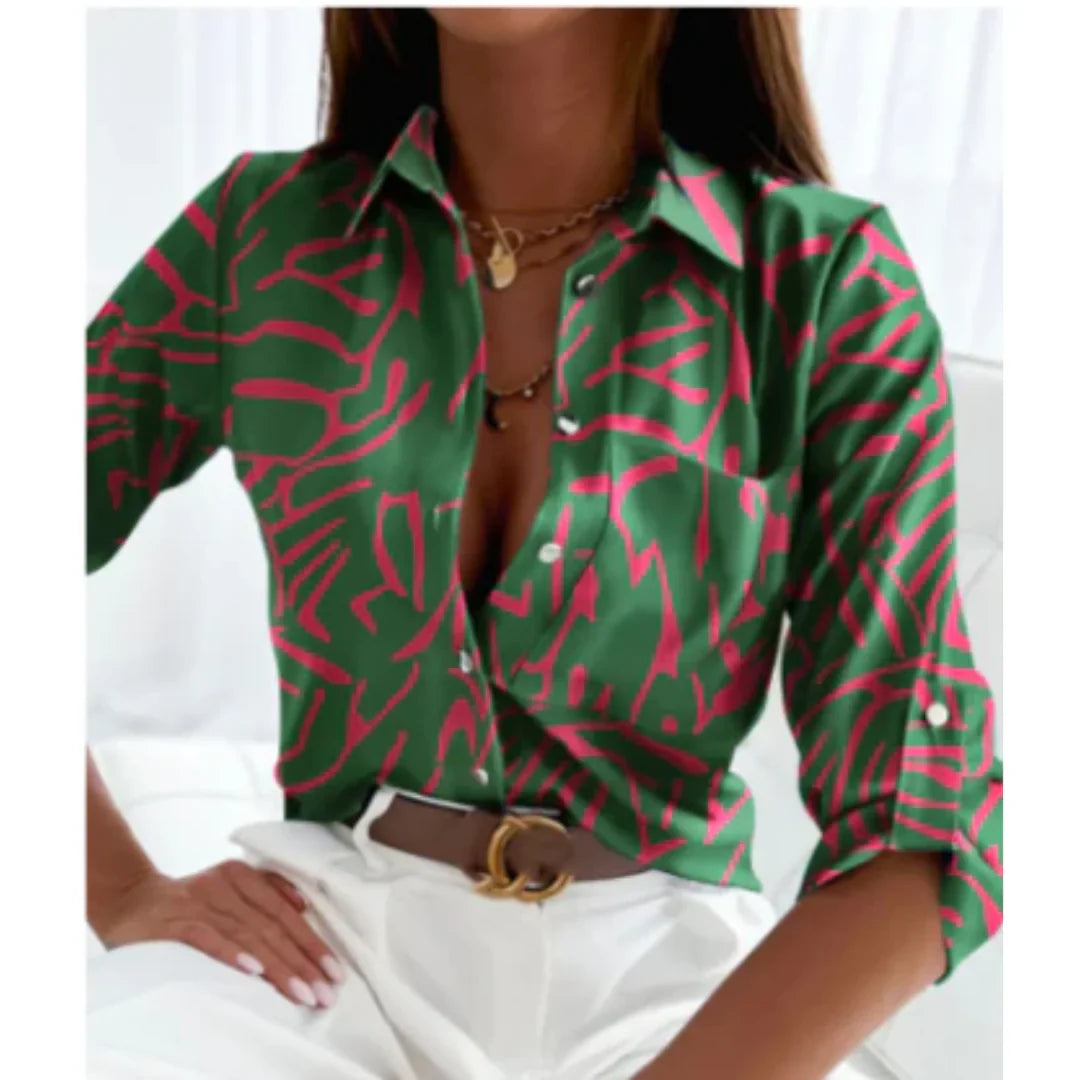 Blouse met kleurverloopprint voor dames – Hemelse stijl voor dagelijks gebruik