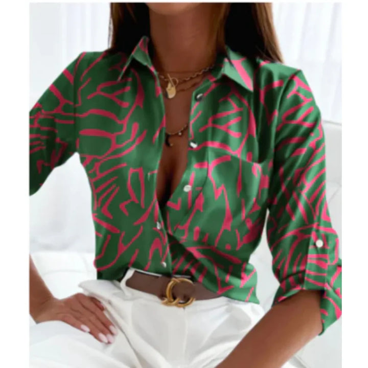 Blouse met kleurverloopprint voor dames – Hemelse stijl voor dagelijks gebruik