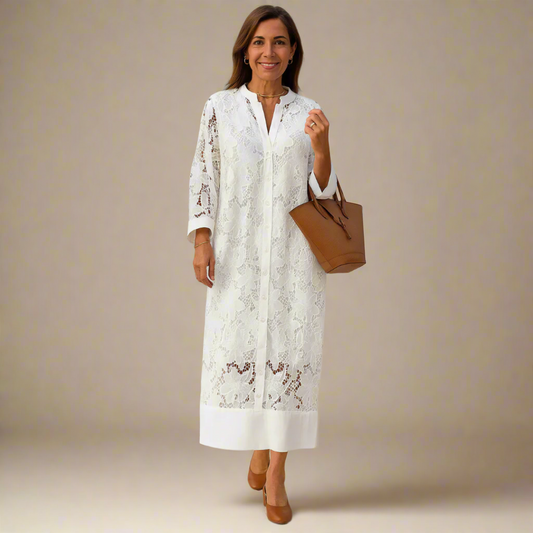 Elegante Kant Midi Jurk