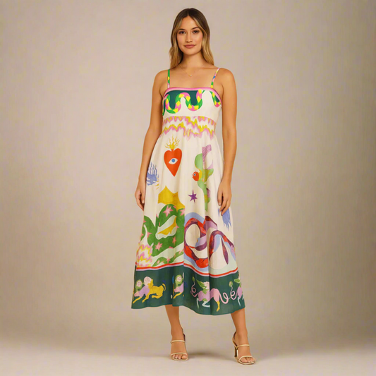 Maxi Jurk met Feestelijke Print