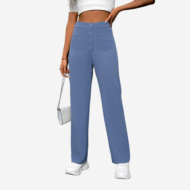 Hoge taille rechte broek voor dames