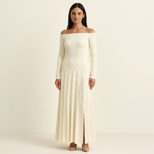 Lage Hals Maxi Jurk