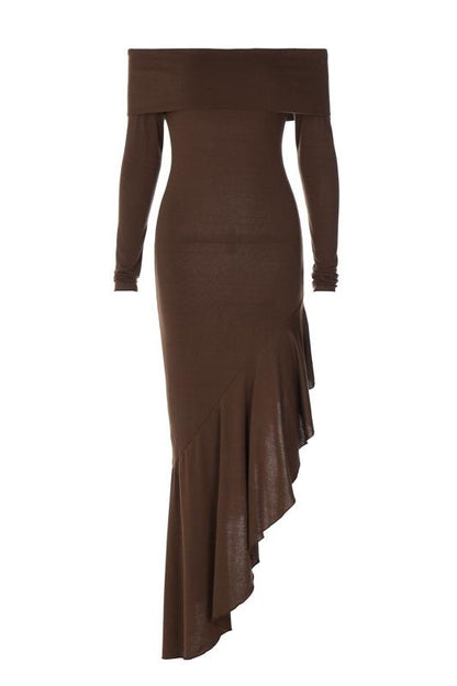 Asymmetrische Off-Shoulder Jurk