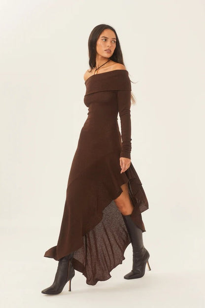 Asymmetrische Off-Shoulder Jurk