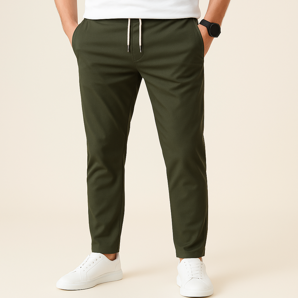 Slim fit broek met trekkoord voor heren