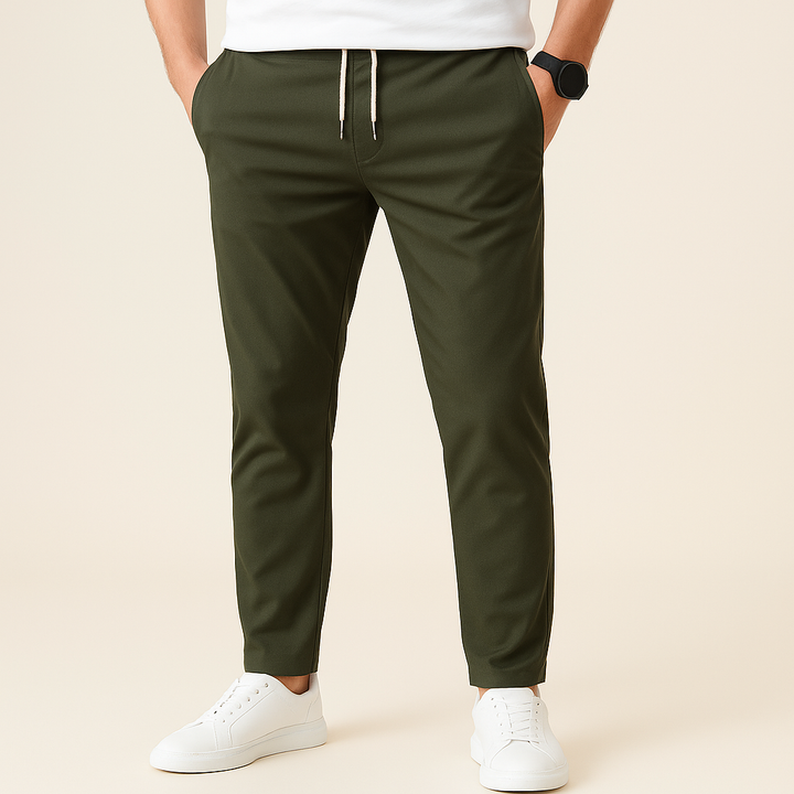 Slim fit broek met trekkoord voor heren