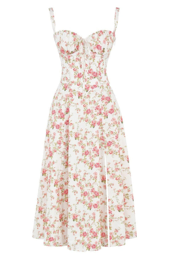 Bloemen taille-vormende jurk