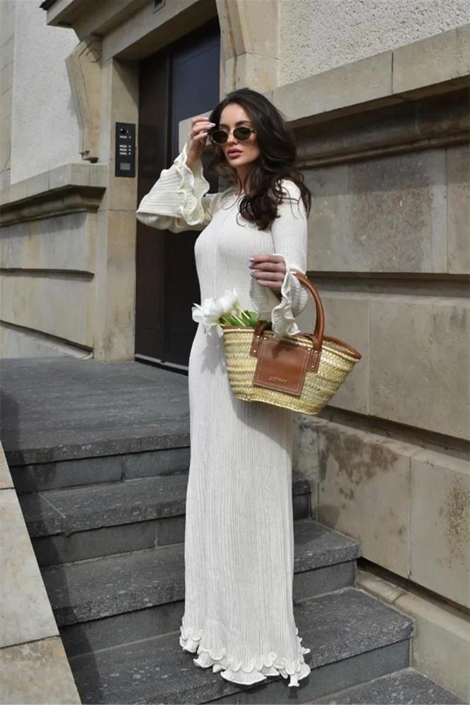 Elegante Maxi-Jurk met Ruches