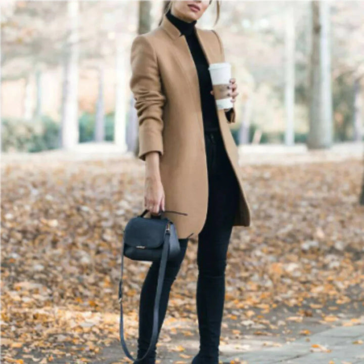 Winterjas met opstaande kraag voor dames - elegante overlaag met klassieke warmte