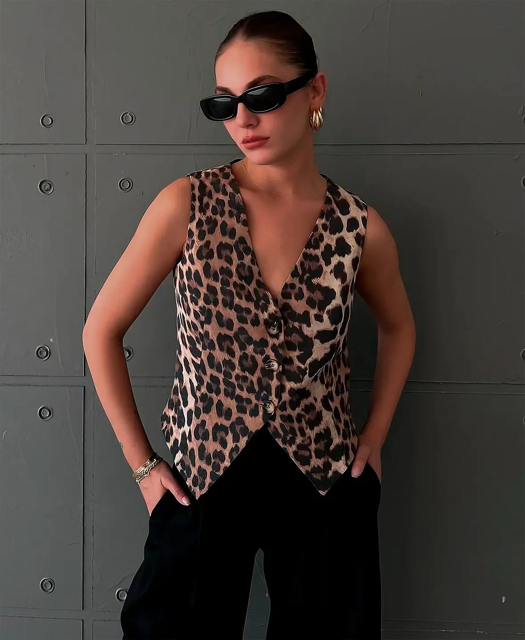 Luipaardprint Vest