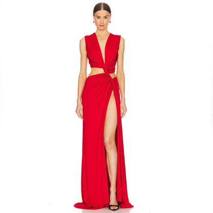 Maxi-jurk met drapering