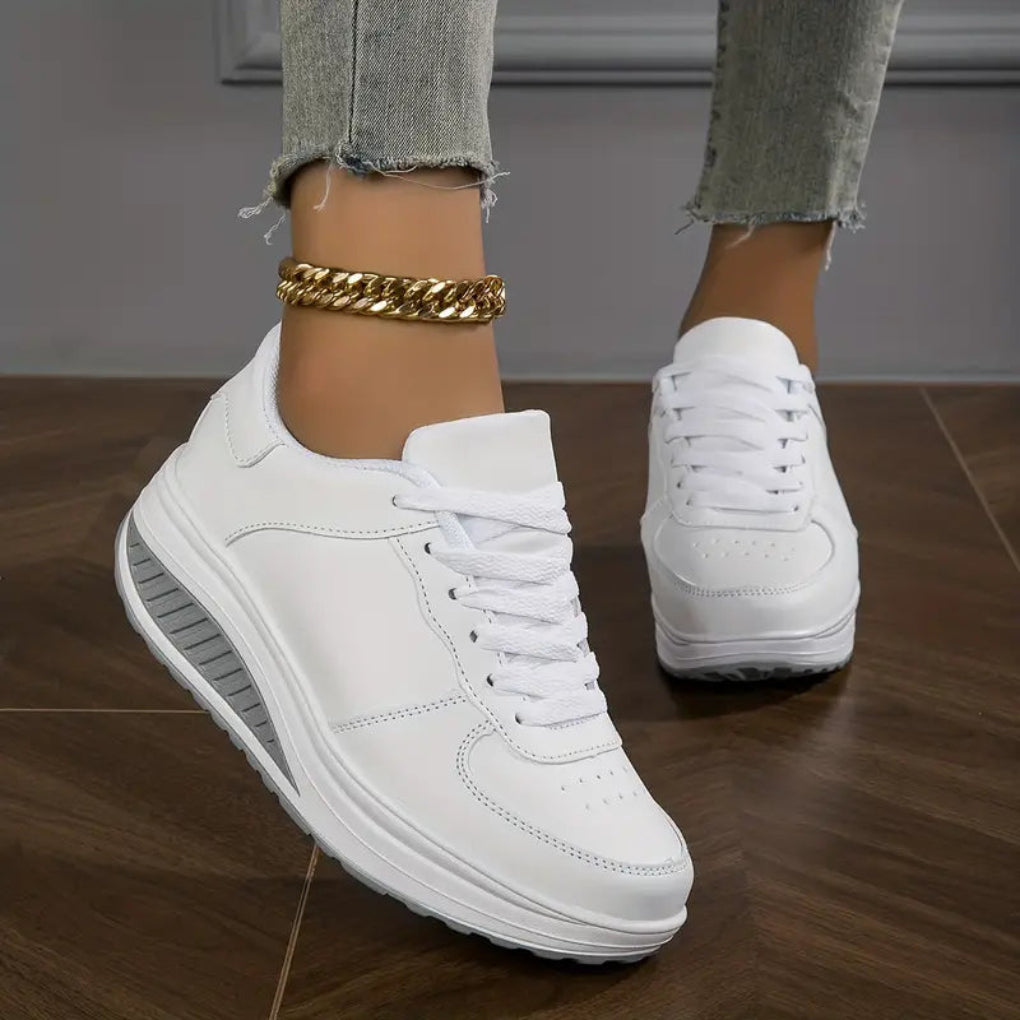 Dames PU-leren platte schoenen met plateauzool