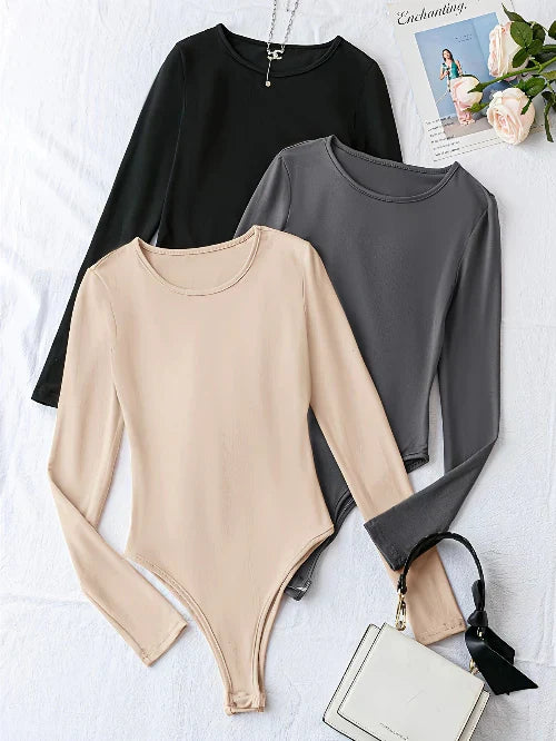 3-pack casual bodysuits met lange mouwen voor dames