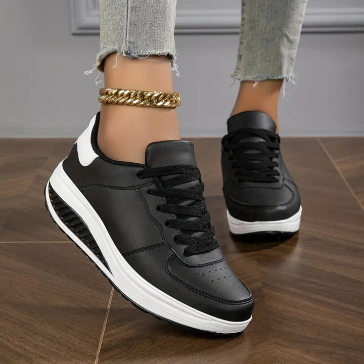 Dames PU-leren platte schoenen met plateauzool