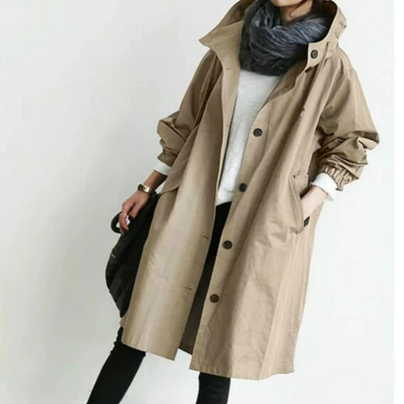 Zoe - Oversized Casual Trenchcoat met Knoopsluiting