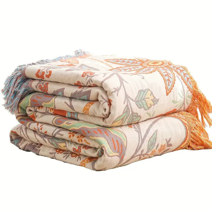 Bohol Rustic – Bloemen Boho Deken voor Gezellig Comfort en Stijlvol Leven