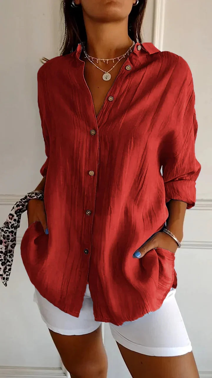 Casual overhemd met knoopjes voor dames